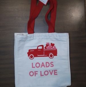 Mabelle reuseable canvas tote red truck Hearts